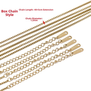 Dettaglio della collana a catena box in acciaio inossidabile 18K oro da 40cm