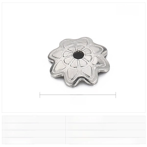 7mm stainless steel floral bead cap accessory with embossed pattern for DIY jewelry