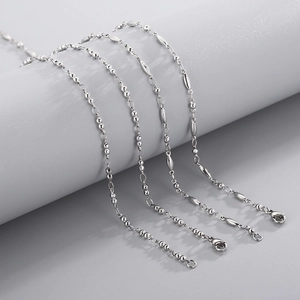 Minimalist Stainless Steel Ball Bead Necklace Chain For Men Women DIY Jewelry Base Polished Simple Elegant Style