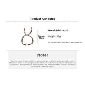 Détails du collier à nœud léopard avec chaîne en perles acryliques de 58cm et spécifications
