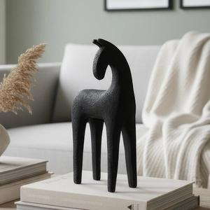 Minimalist resin horse statue sculpture with matte finish for modern home decor