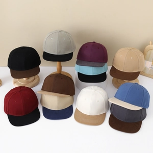 Kids Snapback Hat Color Block Flat Brim Baseball Cap Cotton Blend Breathable Sun Protection For Boys Girls Casual Hip Hop Style