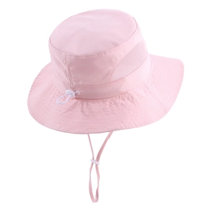 Detailed mesh panels on pink sun hat for breathability and quick-dry comfort