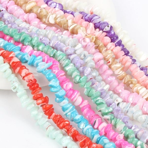 Vibrant colorful irregular shell beads strand for DIY bracelet and necklace jewelry making