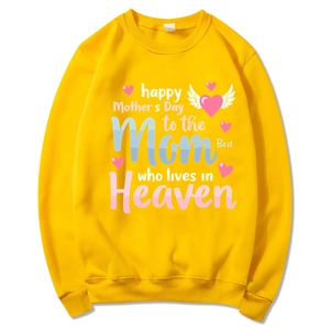Yellow Mama Est 2025 Coquette Hoodie for Mother's Day with angel wing memorial design
