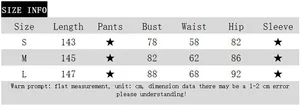 Size information chart with detailed measurements for backless sequin bodycon maxi dress