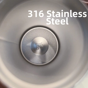 Detail showing SUS 316 stainless steel interior bottom with engraved material mark