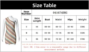 Tableau des tailles détaillé pour la robe moulante extensible avec mesures CM