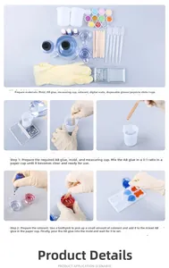DIY resin jewelry kit with silicone molds, AB glue, scale and accessories for crafting