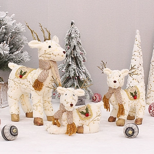 Natale Renna Peluche Tessuto Ornamento Carino Cervo Maculato Desktop Statuina Vacanza Festa Casa Tavolo Decorazione Festival Natale Regalo