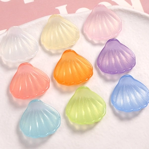 Dijes coloridos de concha de resina con purpurina para pendientes DIY