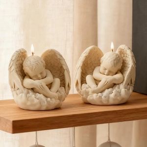 Sleeping Angel Baby Silicone Mold For Candle Making DIY Winged Doll Plaster Aromatherapy Ornament Soap Resin Craft