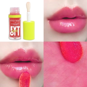 Hydrating transparent lip oil 03 bright pink with mirror gloss finish effect
