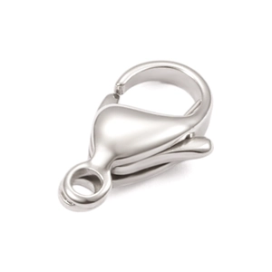 Polished stainless steel lobster clasp connector for DIY jewelry making and necklaces