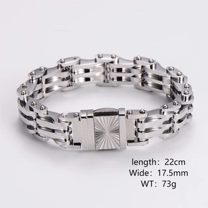 Motorcycle Chain Bracelet Men Heavy Industrial Style 316L Stainless Steel Hip Hop Punk Polished Jewelry Silver Color Metal