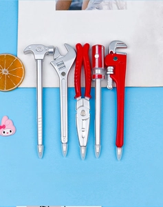 Detail of 0.5mm creative ballpoint pens shaped like hammer, wrench, and screwdriver tools