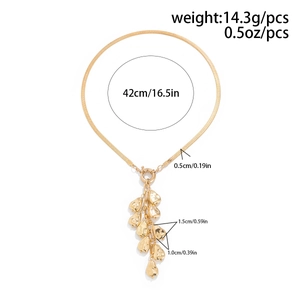 Detailed view of golden snake chain necklace showing length and weight measurements
