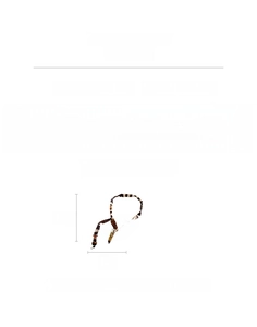 Detailed size chart for fabric and wooden beaded necklace with 84cm length and materials