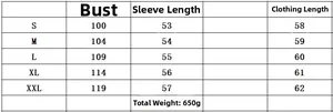 Tableau des tailles avec buste et longueur pour manteau en laine femme à boutonnage simple