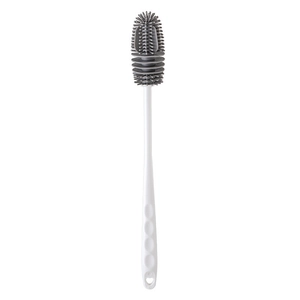 Long handle silicone bottle brush in grey and white for deep cleaning various cups