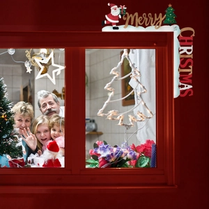 L-shaped wooden Santa Claus door frame ornament for festive Christmas home decoration