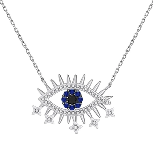 Collier en argent sterling 925 avec pendentif œil maléfique bleu et étoile