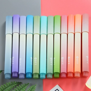 Set of 12 vibrant gradient soft tip highlighters for journaling and student note-taking
