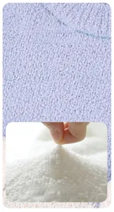 Detail showing soft purple and white plush fabric with non-shedding texture for dog sweaters
