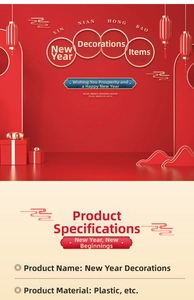 Detailed specifications for plastic New Year red berry wreath and festive ornaments