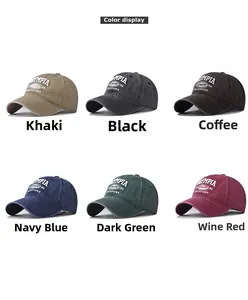 Variété de casquettes de baseball délavées vintage avec broderie Olympia en six couleurs