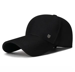 Detailed close-up of a black cotton baseball cap featuring a silver shield R logo