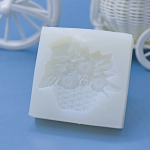 3D flower basket silicone mold for baking, DIY chocolate and fondant cake decoration