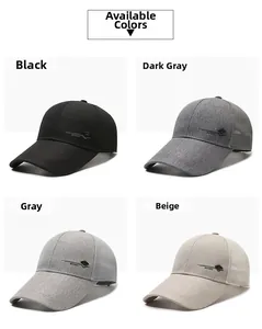 Detailansicht atmungsaktiver Mesh-Baseballkappen in Schwarz, Dunkelgrau, Grau und Beige