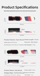 Vue détaillée de brosses de coiffure en ABS rayé avec poils en nylon pour cheveux