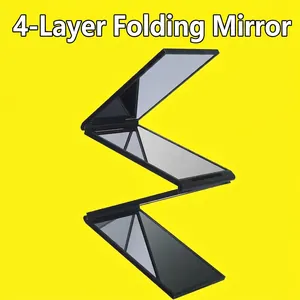 Multi Angle Folding Mirror Portable Makeup Mirror Plastic Frame For Self Haircutting And Grooming Compact Travel Tool
