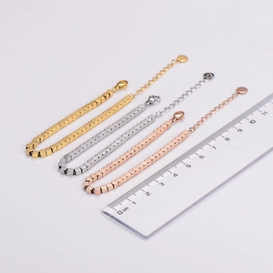 Minimalist Cube Bead Bracelet 316L Stainless Steel Square Link Adjustable Jewelry For Women Elegant Hand Accessories