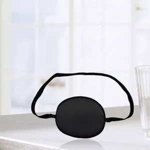 Black velvet single eye patch for kids with adjustable elastic strap for amblyopia therapy