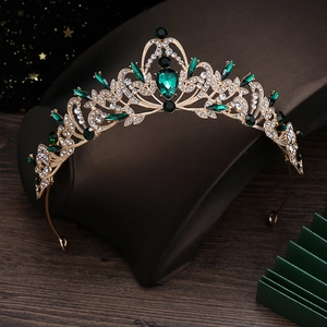 Corona Barocca Vintage Tiara Lega Strass Cristallo Copricapo Per Matrimonio Sposa Festa Accessori Per Capelli
