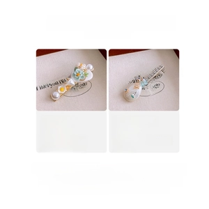 Detailed technical specifications for crystal flower hair clip and zircon barrette with sizes