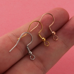 Stainless steel earring hooks in silver, gold, and rose gold finishes for DIY jewelry