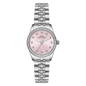 Montre Femme Quartz Bracelet Acier Inoxydable Lunette Strass Classique Luxe Mode Analogique Étanche