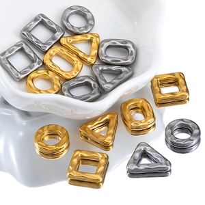 Textured geometric stainless steel pendants in gold and silver for DIY jewelry making