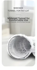 Detail of 26cm diameter plush cat tunnel showing soft long-pile fabric texture