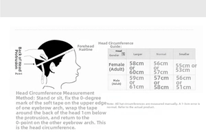 Detailed size guide and head circumference measurement instructions for the knit beanie