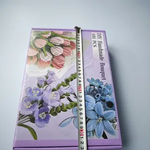 DIY handmade bouquet kit measuring 32cm in length with 400 pieces in purple packaging