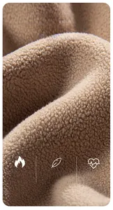 Close-up detail of soft warm plush fabric for pet vest showing thick and cozy texture
