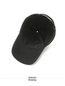 Detail showing the inner structure and reinforced seams of this winter baseball cap