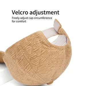Winter corduroy baseball cap with quilted texture and adjustable velcro back strap