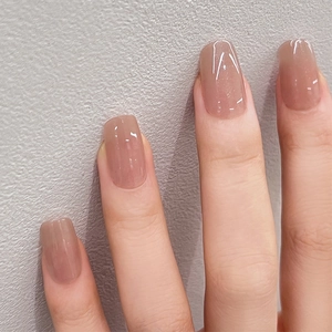 Unghie Finte a Pressione Rosa Nude Luccicanti Corte Quadrate Rotonde Con Colla Per Donna Unghie Artistiche Minimaliste Quotidiane