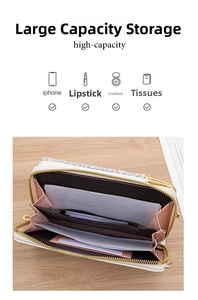 Detailed view of white crossbody bag interior with large capacity storage compartments
